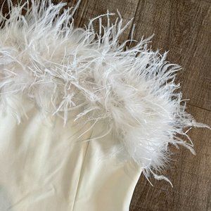 White Feather Boohoo Mini Dress